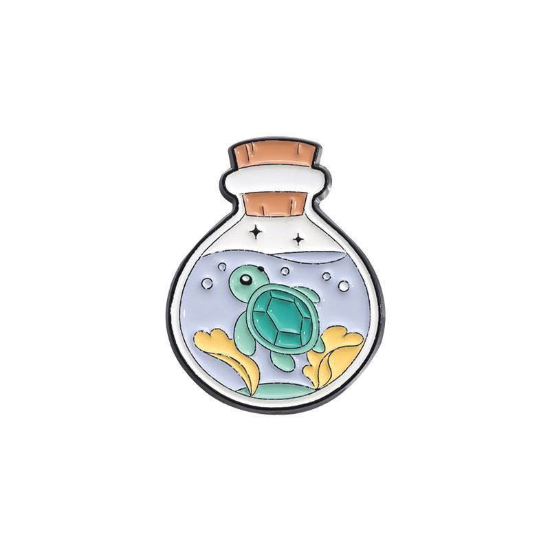 And Stylish Fun Cartoon Animal Brooch Pins With Unique Dreamy Drifting Art Bottle