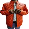 Orangefarbenes echtes LAmbskin-Leder für Herren, handgefertigte Bikerjacke, schmale Passform, Motorrad, gesteppter Stil, echte Lederjacke, CAfe Racer-Jacke, Geschenk für IHN