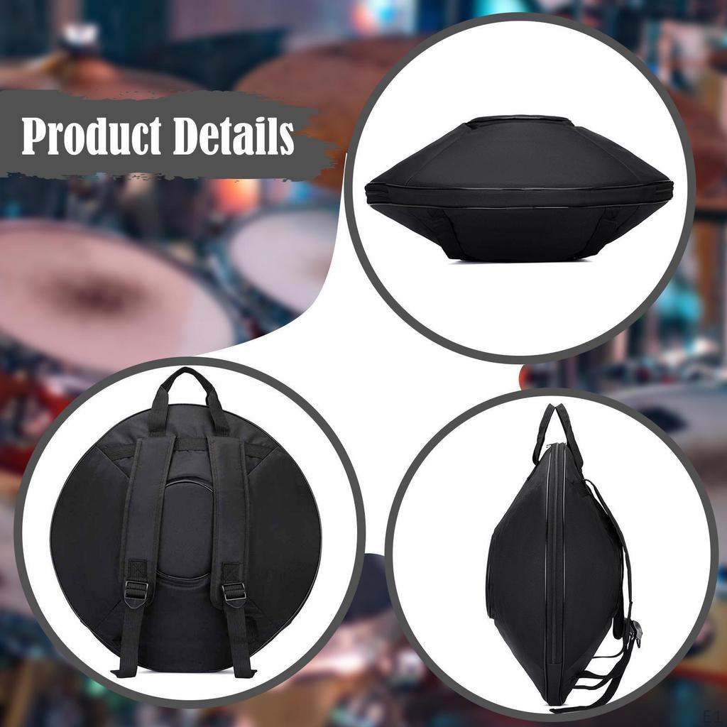 Handpan Drum Bag Backpack Handbag Smooth Zipper Portable Shock Absorption Durability