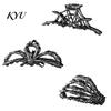 Strong Hold Hair Clips 3Pcs Halloween Claw Clip, Hollow Spider Web Ghost Hand Accessories Non Slip Alloy Clamp, Gothic for Women Metal