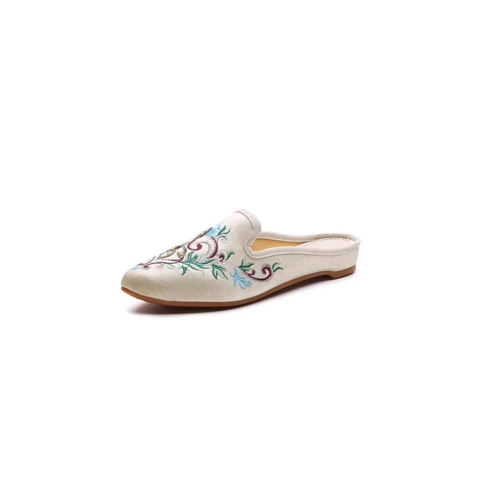 Ciabatte Estive Harajuku Stile Cinese Scarpe da Donna per Donne Moda Casual Vintage Ricamo Stile Etnico Streetwear
