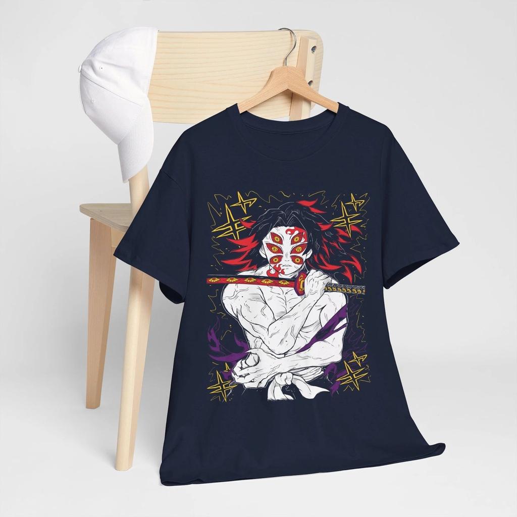2026 Summer Demon Slayer Anime Kokushibo Printed Loose Shortsleeved Pure Cotton Childrens Tshirt Unisex Casual Loose Y2k