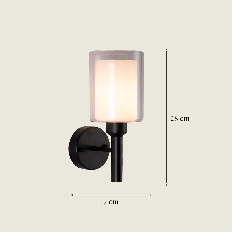 LED Schwarze Wandleuchte Glasschirm Eisen Nachttisch Leseleuchte Flur Gang Treppe Oben Unten Montiert Moderne Wandleuchte Wandleuchten