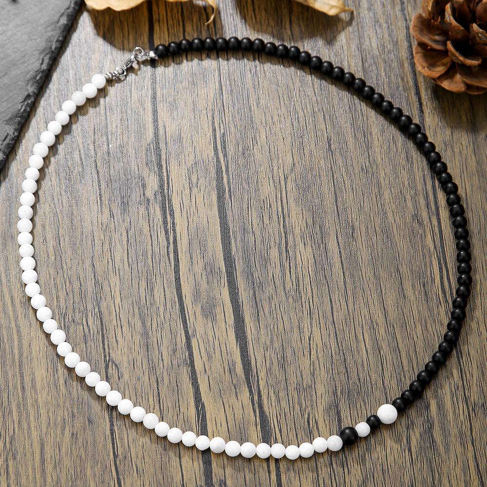 Emperor Stone Beaded Men's Collarbone Necklace: Stylish European & American Hip Hop Abacus Bead Chain