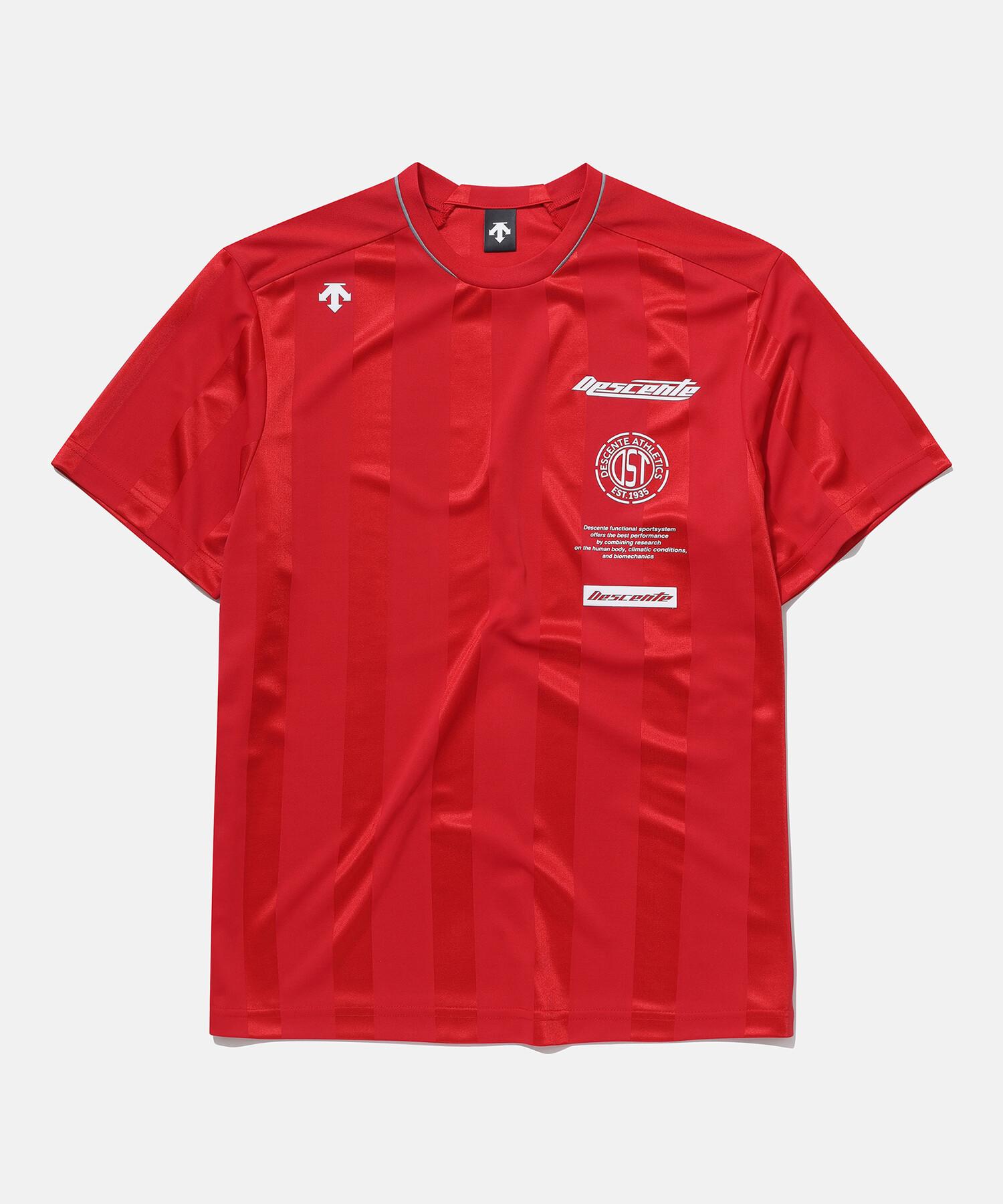 Descente Sporty Striped Short Sleeve T-Shirt Red (Sp223Uts43) Red0/100