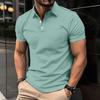 Men's Korean-Style Casual Stand Collar Polo Shirt | Solid Color Button Short-Sleeve Breathable Top