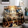 Heavenly Scene with Angels and SaintsFlannel blanket for bedroom, living room, sofa, and nap