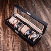Carbon Fiber Leather Watch and Jewelry Storage Box