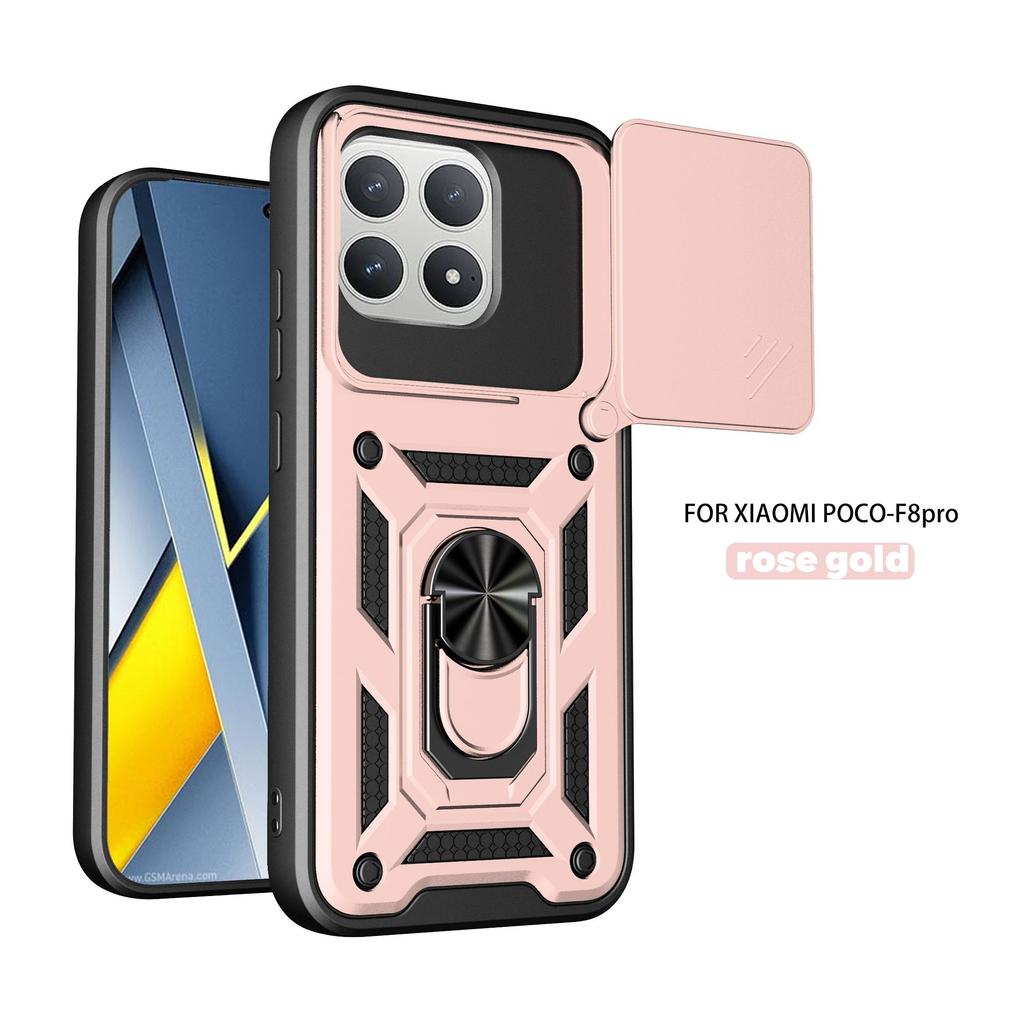 Sliding Camera Cover for Xiaomi Poco F8 Pro with Stand Anti-Fall Drop Protection Phone Case
