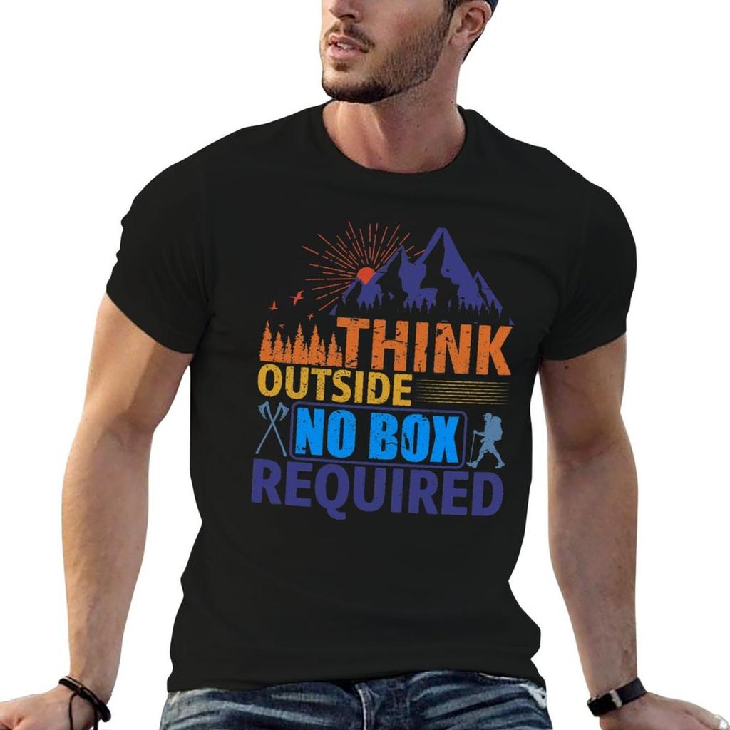 Think Outside No Box Required Tshirt Vintage T Shirts Funny Tshirt T Shirts For Unisex Cotton