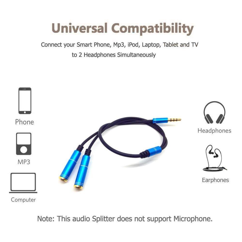3.5mm Audio Splitter Cable 3.5mm Male To 2 Port 3.5mm Female with Mic 3.5mm Extension Aux Cable Adapter