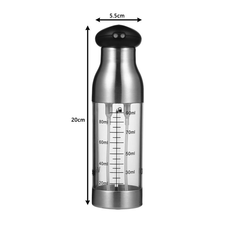 

Кухонный распылитель масла, распылитель масла на 60 градусов с прозрачной шкалой для приготовления салата, барбекю, выпечки серебряный
