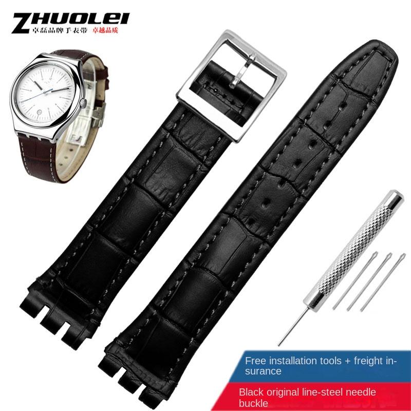 

Белый красный синий коричневый Мужчины Женщины Ремешок Для Swatch YCS YAS YGS IRONY Мягкая Коровья Кожа Ремешок для Часов 17мм 19мм Натуральная Кожа Ремешок для Часов 17mm