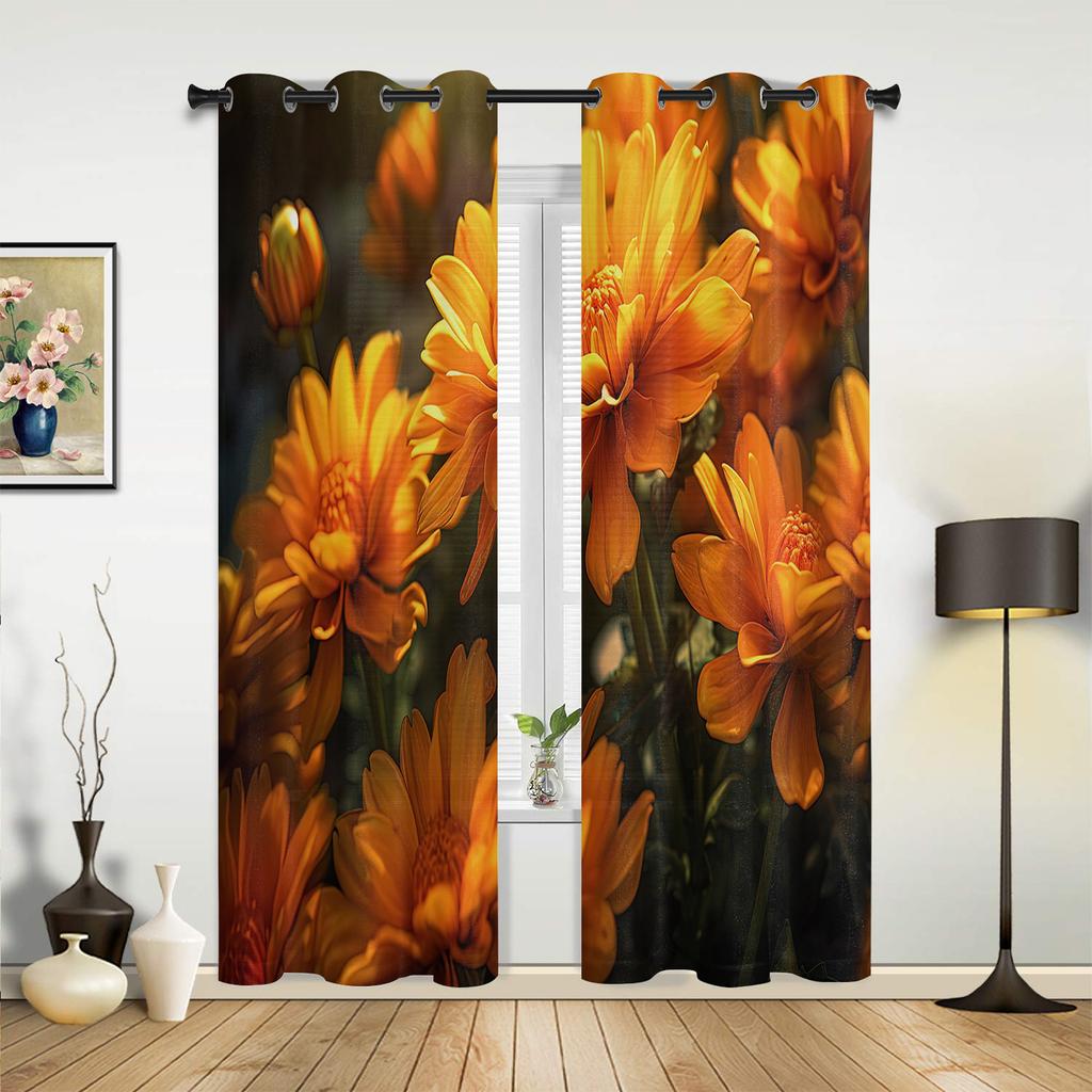 Chrysanthemen-Blumen-Vorhänge für Schlafzimmer, Wohnzimmer, Fenstervorhang, Behandlungen, Jalousien, Küche, Heimdekoration, Vorhänge