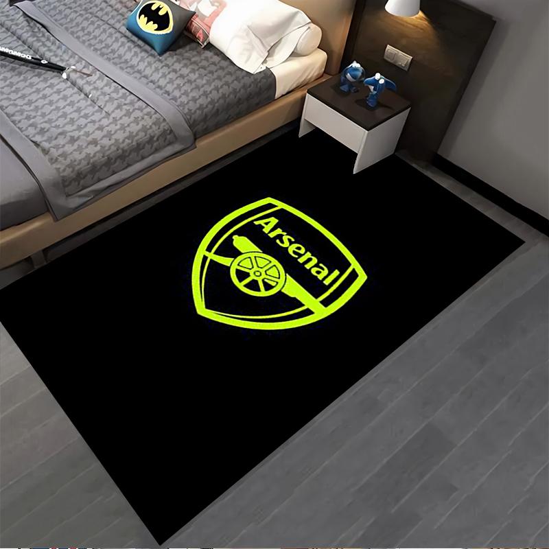 "Black Carpet with Arsenal Emblem Design, Football Fan Home Decor" Suitable for Use As an Anti-slip for Living Room Bedroom Sofas