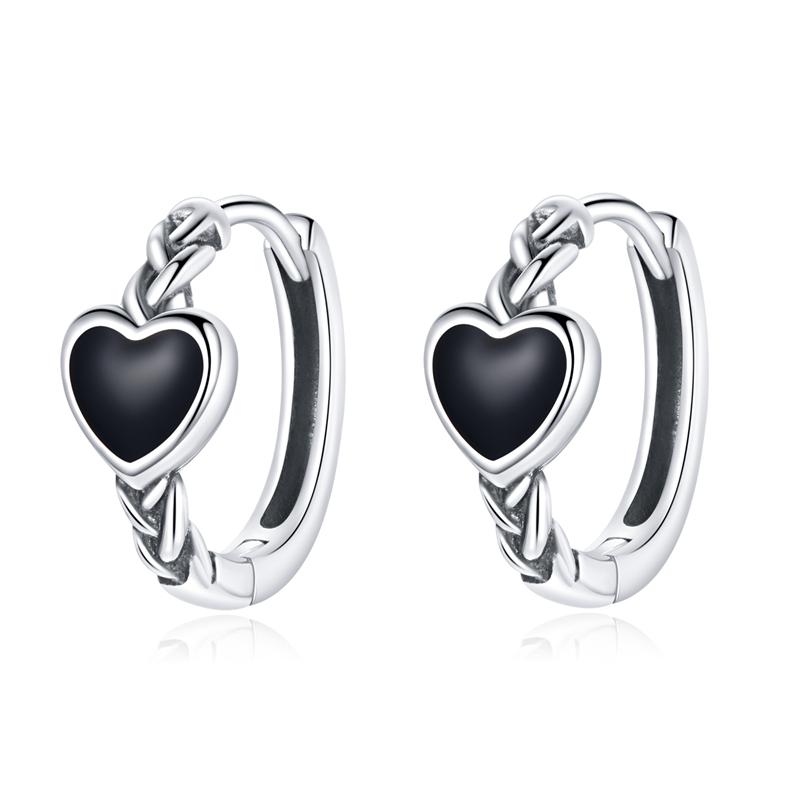 WOSTU HOT SALE 100% 925 Sterling Silver Twist Of Fate Pink Enamel Stud Earrings for Women Fine Jewelry Brincos Gift