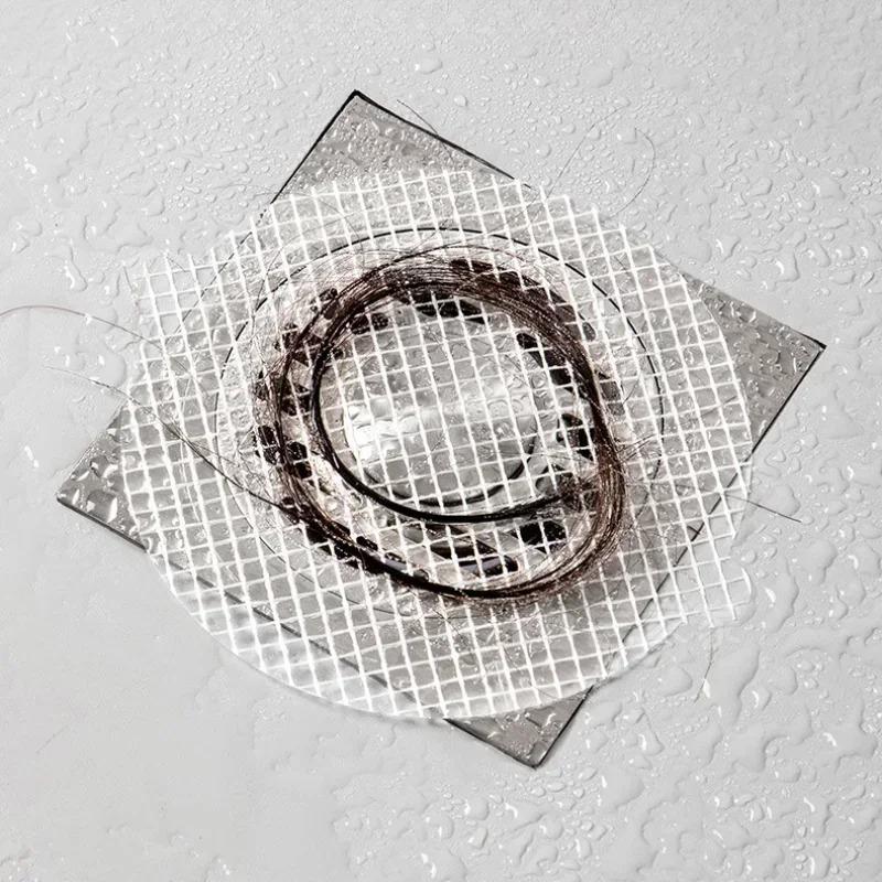 1/5/10pcs Disposable Hair Catcher Pet Hair Shower Drain Mesh Filter Mesh Cover Strainer for Bathroom Bathtub Kitchen Sink Drain