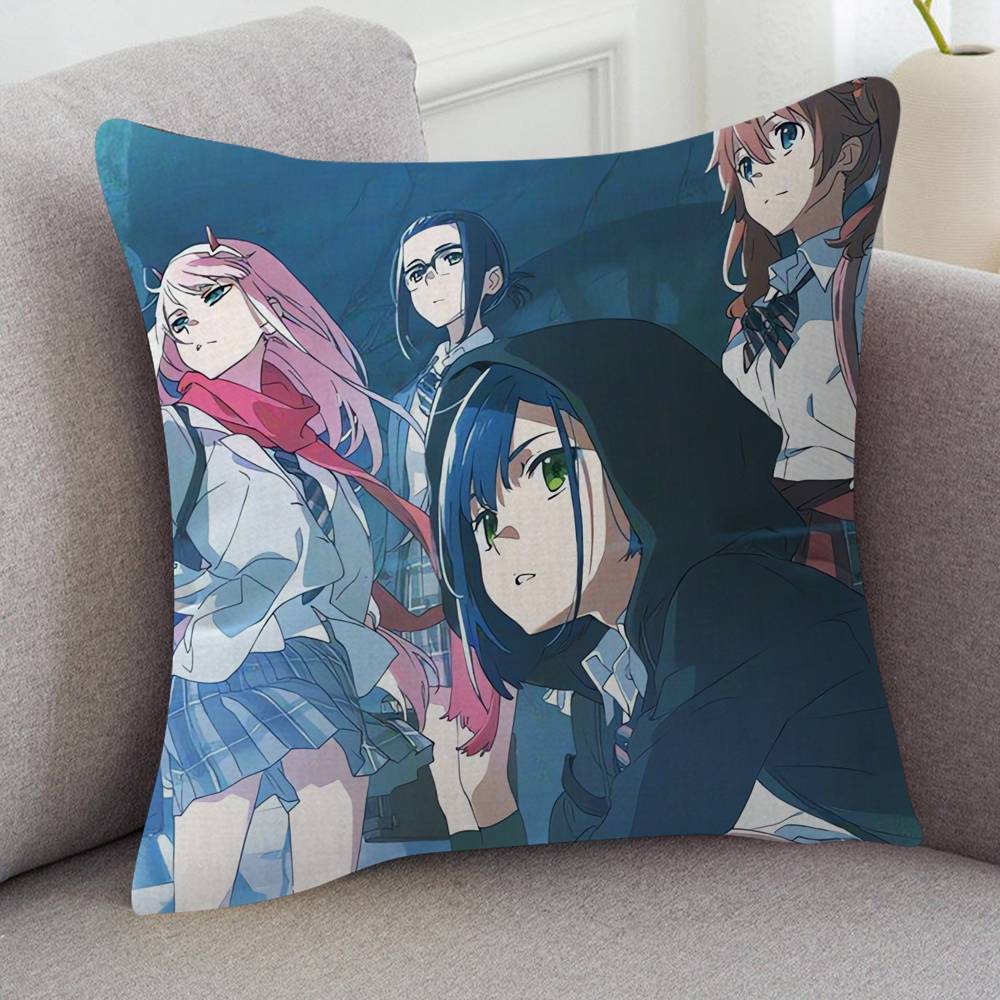 Anime DARLING In The FRANXX Cartoon Series Square Pillowcase Soft Waist Sofa Cushion Cover Bedroom Room Pillowcase