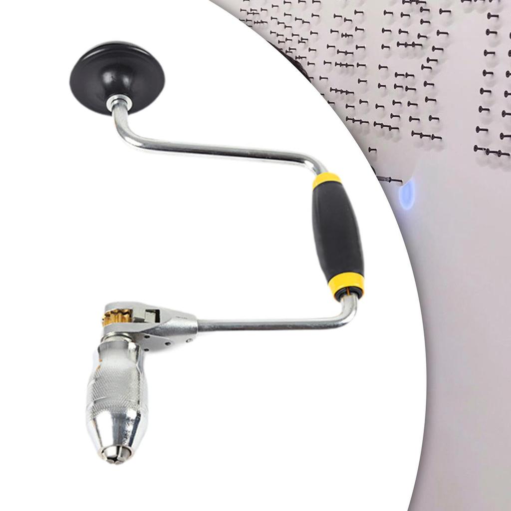 Hand Crank Drill with Comfortable Nonslip Handle Easy To Use Hand Punch Portable Tool for Wood Metal & Fiberglass