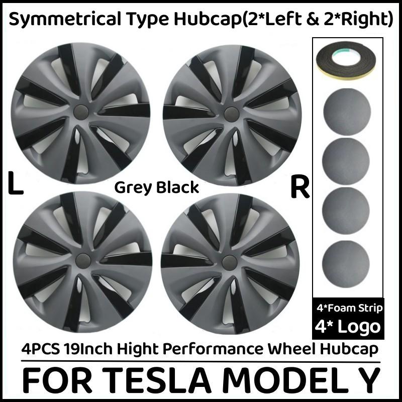 19Inch Wheel Hubcap for TESLA Model Y 2019-2024 4PCS Performance Replacement Hub Cap Automobile Wheel Full Rim Cover Accessories