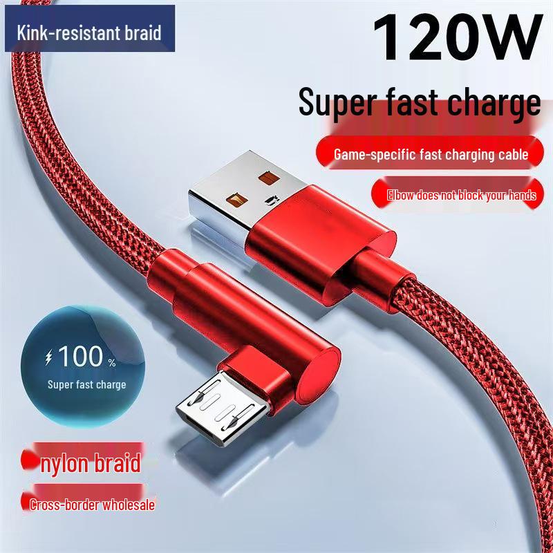120W Fast Charging Micro USB Cable for Huawei, Vivo, Oppo, Meizu 6A