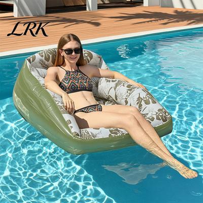 Inflatable Pool Float Lounge Chair for Adults, Water Sofa with Cup Holder Holder, Folding Blow-Up Floating Seat, Summer Beach Swimming Accessories