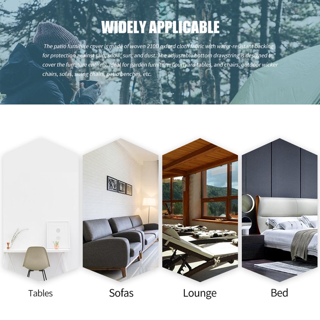 Patio Chair Cover Garden Table Sofa Deep Seat Cover Waterproof Dust Proof UV Resistent Outdoor Furniture Oxford Cloth