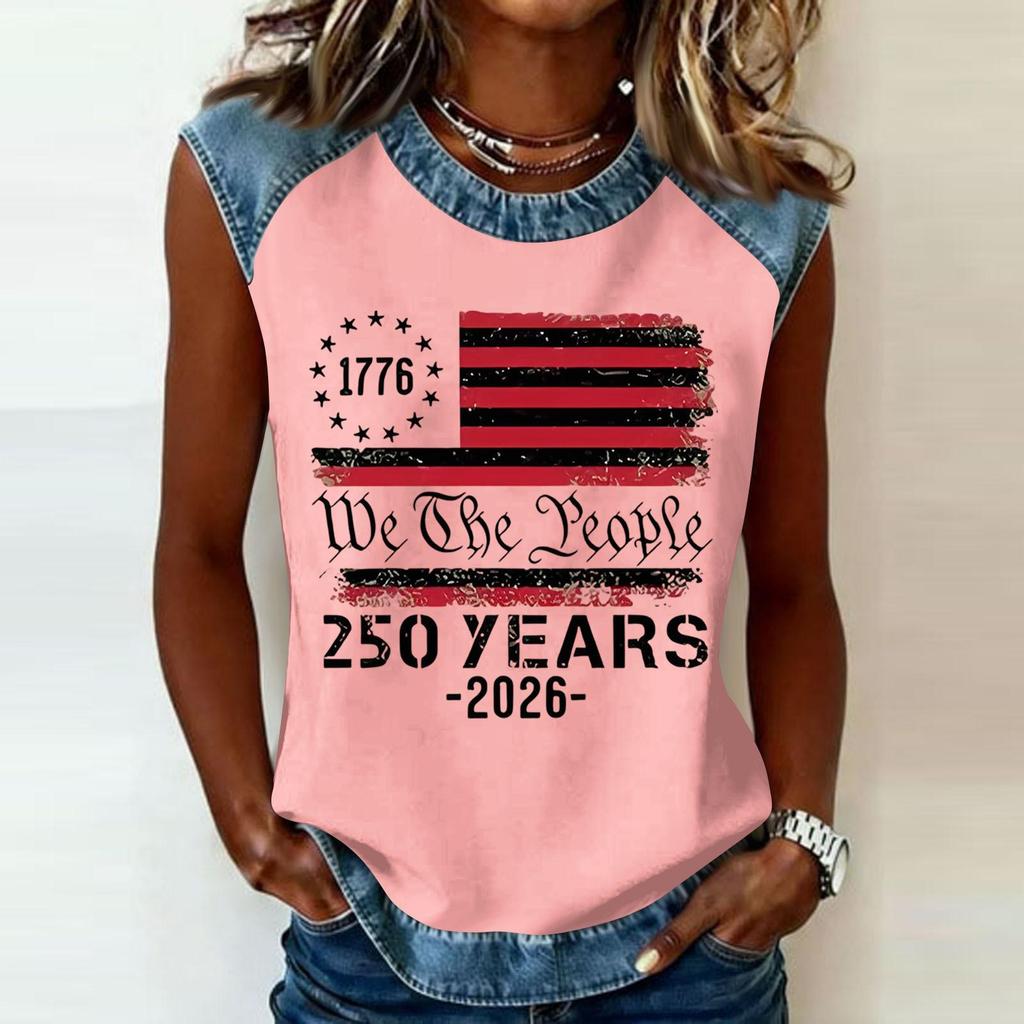 Women's Casual Round Neck Pullover Printed T-Shirt Top
