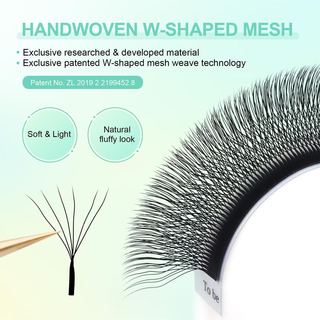 NAGARAKU Eyelash Extensions 6D Volume Light and Natural Soft 6 Bundles 12 Rows Large Capacity Curl C Length W Eyelash Extension Ultra-thin, (Thickness