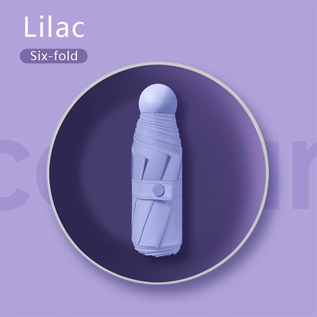 Ultraleichter, kompakter, tragbarer Kapsel-Regenschirm, UV-Schutz, Mini-5-fach-Regenschirm