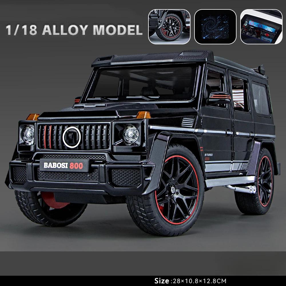 1:18 Mercedes-Benz G800 Alloy Car Model Simulation Sound Light Pull Back Toy Car Off-Road Suv Toy Boy Collection Decoration Gift