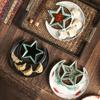 1PC Japanese Tableware Dumpling Plate with Vinegar Plate Creative Breakfast Ceramics Commercial Tableware Creative Household