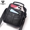 HUMERPAUL Men leather waist bag first layer cowhide multifunctional chest bag retro messenger bag shoulder bag