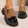 Fashion All Match Retro Leopard Loafers Shoes Women Spring Autumn Faux Suede Platform Mid Heel Pumps Woman Round Toe Casual Shoes Mejur