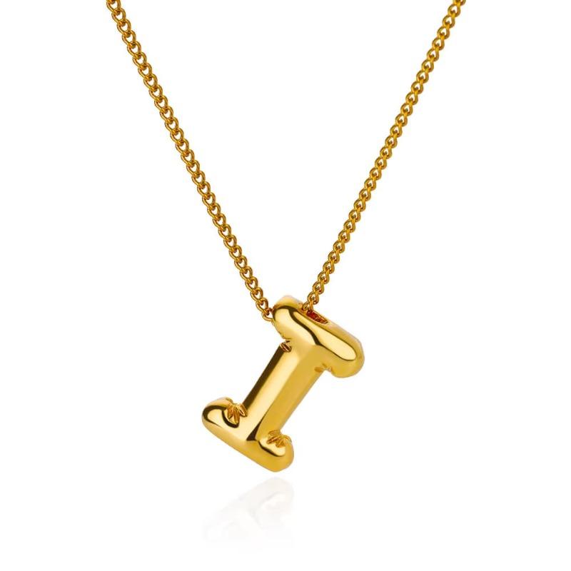 Fashion bubble font chubby English letters pendant necklace niche temperament collarbone chain