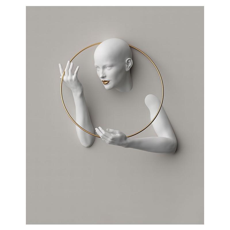 Statuie albă de aur al femeii, pictură pe pânză, poster, decorațiuni pentru locuință, imagini cu efect 3D, artă de perete minimalistă nordică Cuadros
