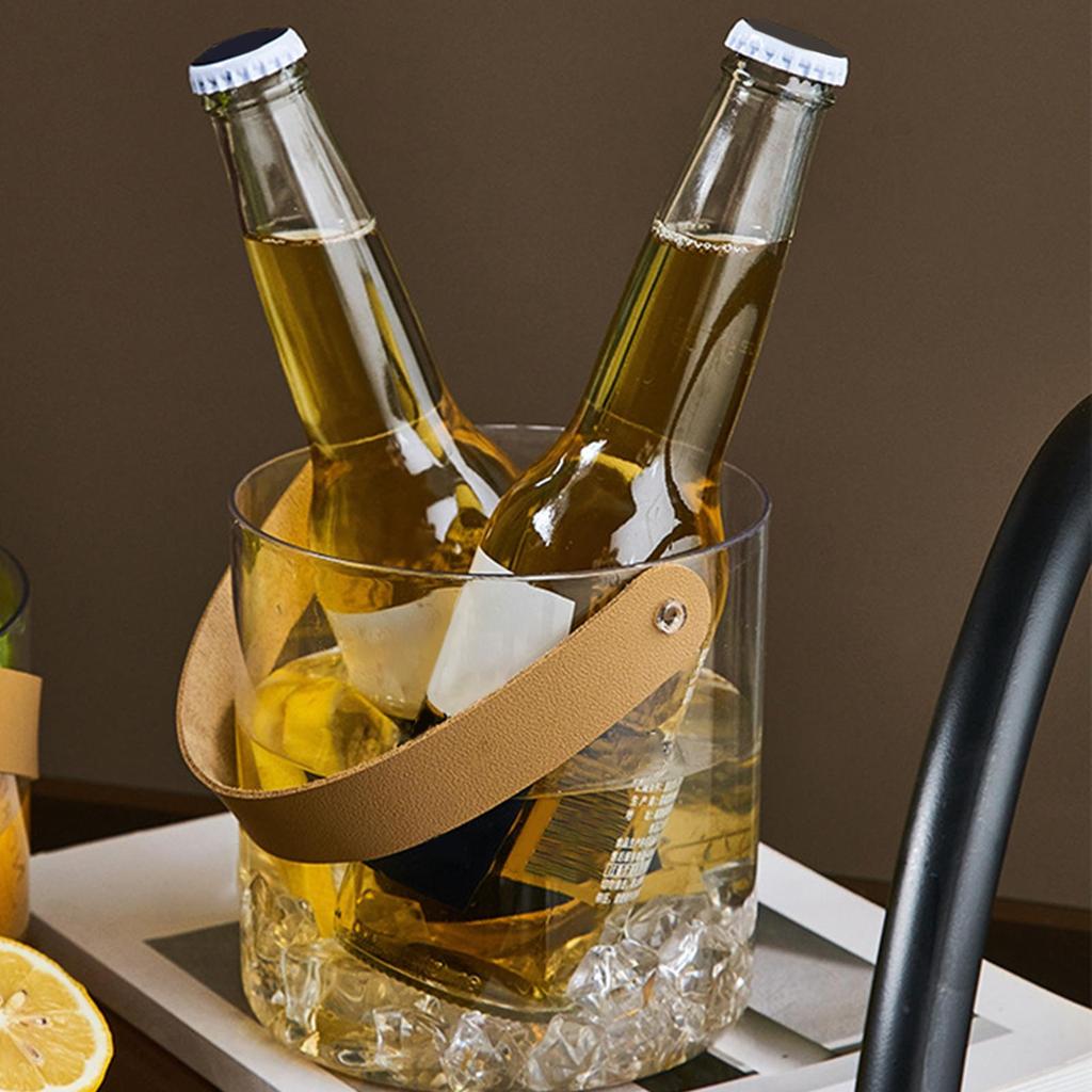 PU Leather Drink Tub Container for Picnic Pub Household Small