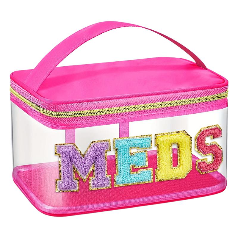 

1 шт. Нашивка с буквой Прозрачная водонепроницаемая дорожная сумка Сумка для хранения лекарств Сумка для хранения туалетных принадлежностей Подходит для пациентов и медсестер