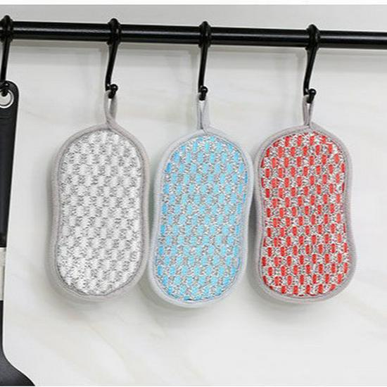Double-Sided Non-Stick Kitchen Sponge & Scourer Brush