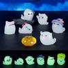 7pcs Micro Landscape Cute Halloween Funny Little Ghost Luminous Figurine Car Resin Handicraft Small Ornament Ghost Festival Gift