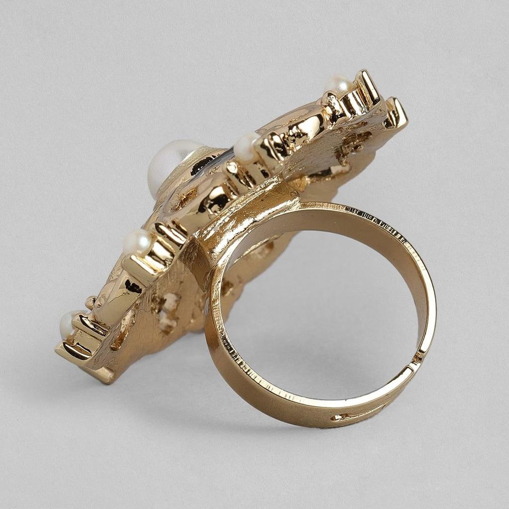 Estele – Vergoldeter, verstellbarer Ring für Damen mit mehrfarbigen Steinen