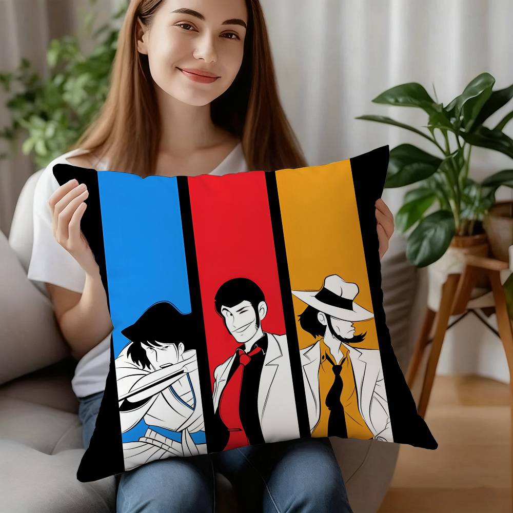 A-Arsène Lupin III Kissenbezug Sofa Dekorativ Zuhause Doppelseitiger Druck Kurzer Plüsch Kissen Kissenbezug Weihnachtsgeschenk