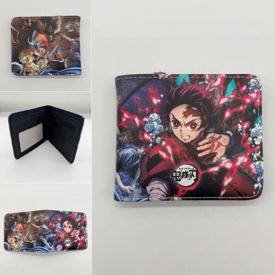 Japan cartoon comics Demon Slayer Short Fold Wallet Cartoon Coin Purse Suitable for Students 0006