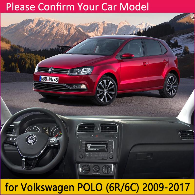 For Volkswagen VW POLO 6R 6C 2009~2017 5 MK5 Anti-Slip Mat Dashboard Cover Pad SunShade Dashmat Carpet Car Accessories 2012 2015