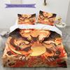 Pokémon Charmander Pattern Bedding Home Decoration Birthday Gift (1 * Duvet Cover + 2 * Pillowcase, Without Core)