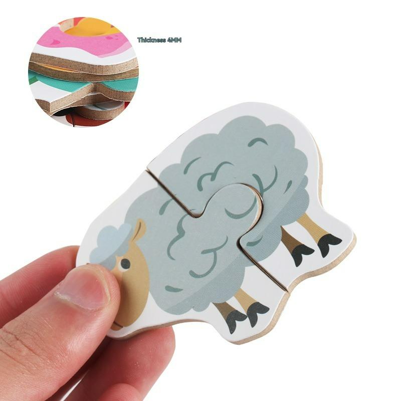 Detská drevená skladačka na priraďovanie Puzzle Hra Bábätko Rané učenie Poznanie Zvieratko Ovocie Doprava Vzdelávacie hračky pre deti Darčeky
