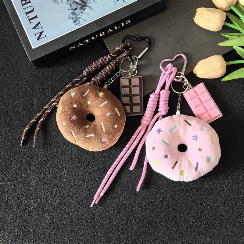 Cute Doughnut Pendant, Keychain, Plush Doughnut, Claw Machine Doll, Plush Bag Pendant