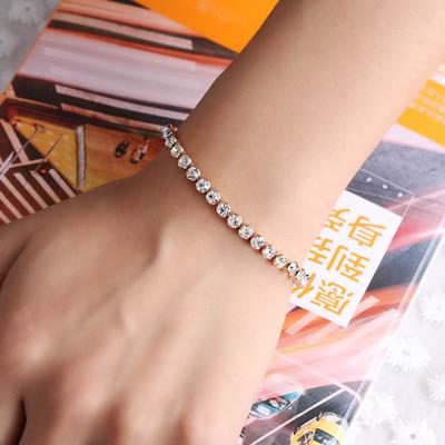 1 Stück Kristall Strass Schmuck Gold/Silber Farbe Armband Kette Damen Brautjungfern Mädchen Hochzeitsfeier Heißer Verkauf Geschenk Armreif