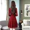 Butter Cream Wedding Guest Long Perfect for Women in Their and Perfect for and Entrance Size L Dress, Dress, Sleeve, Lace, A-Line, Elegant, Feminine,