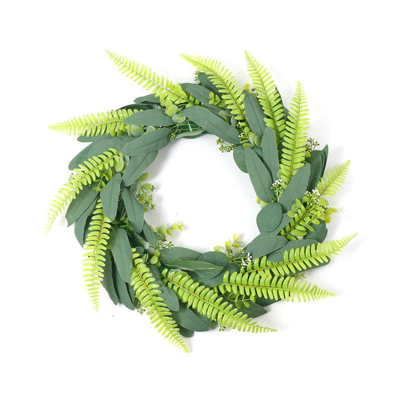 

Искусственная гирлянда для украшения двери, Домашний декор в скандинавском стиле, Искусственные листья эвкалипта, Искусственный венок из фениксовой травы